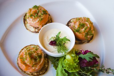 Canapes with cream.