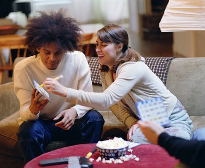 friends playing Easter bingo