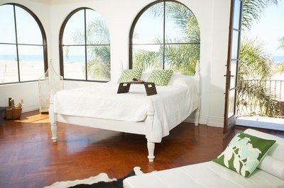Add a wall molding to windows.