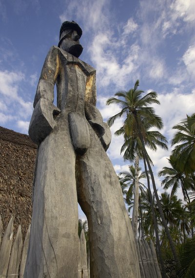 Monument at Pu'uhonua o Honauna National Historic Park in Hawaii.