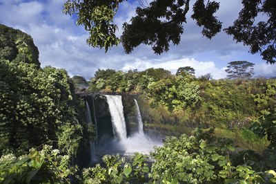 Rainbow falls on the big island.