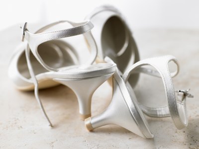 Shoes with a kitten heel.