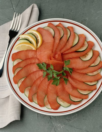 Fancy smoked salmon tray
