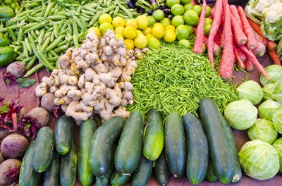 Vegetables for sale at a market.