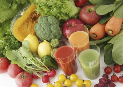 Smoothies made from fruits and vegetables