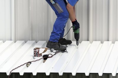 Custom roof installation.