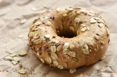 A whole grain bagel.