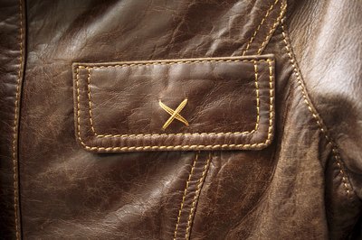 Detail of distressed leather