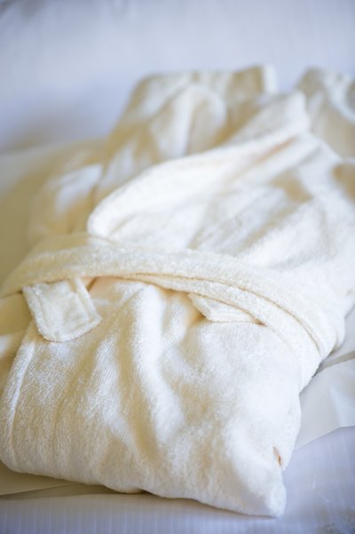 Folded bathrobe