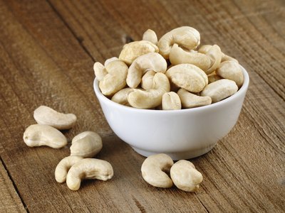 Cashews in bowl