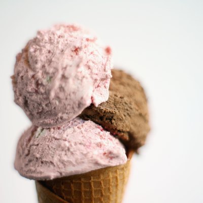 A close up of an ice cream cone.