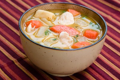 A bowl of chicken soup.