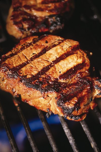 High, direct heat creates appetizing grill marks on steak.