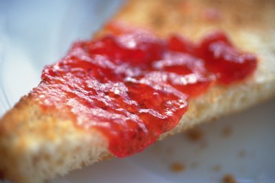 Close-up of toast covered with jam