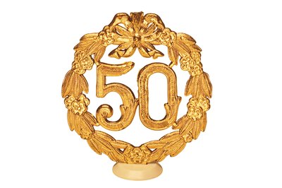 A 50th wedding anniversary is also known as a gold anniversary.