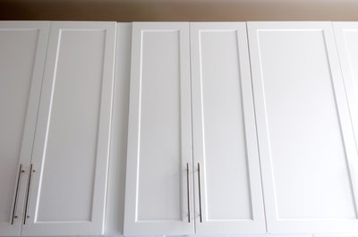 High kitchen cabinets.