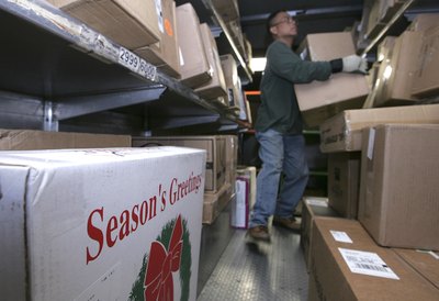 Delivery Truck being packed with boxes