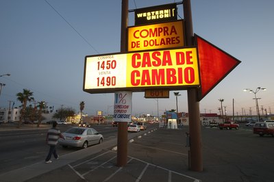 A money exchange business in Calexico, Mexico