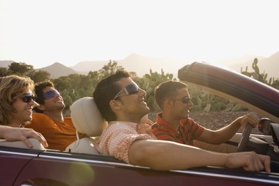 Group of friends on a road trip