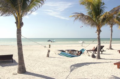 Person relaxing in hammock in Cancun, Mexico