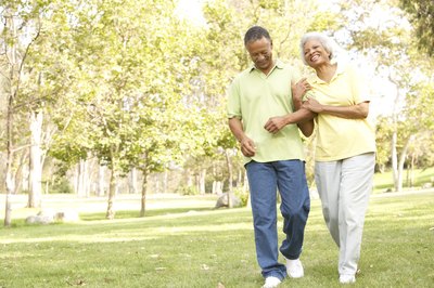 Couple walking for exercise