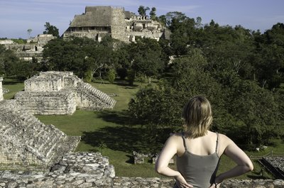View of Mayan ruins on Mexican Yucatan