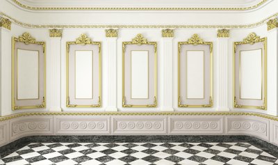 Wall moldings create a classic looking space.