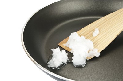 Cooking with coconut oil.