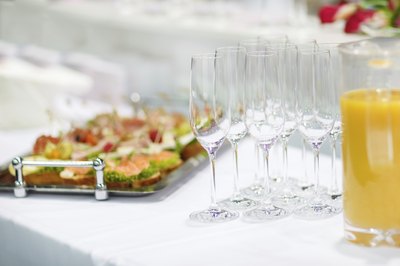 A buffet table.