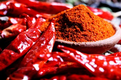 Powder from chili peppers.