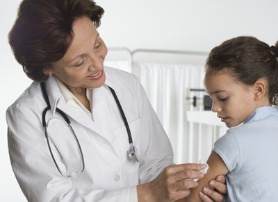 Tetanus vaccines are given in early childhood.