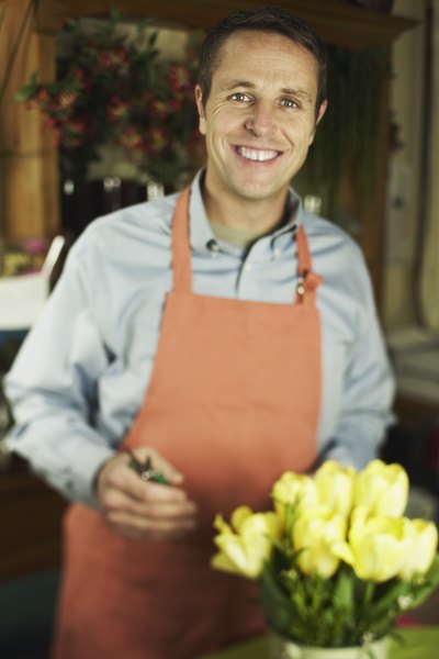 Florist with flowers