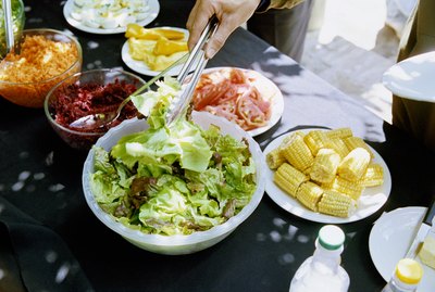 summer buffet table