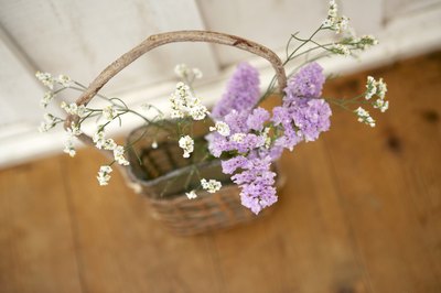Small basket filled with lavender.