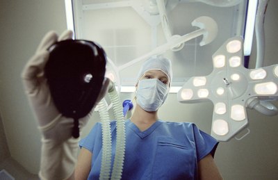 Doctor with respirator