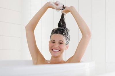 Keep hair healthy and clean with shampoo and conditioner.