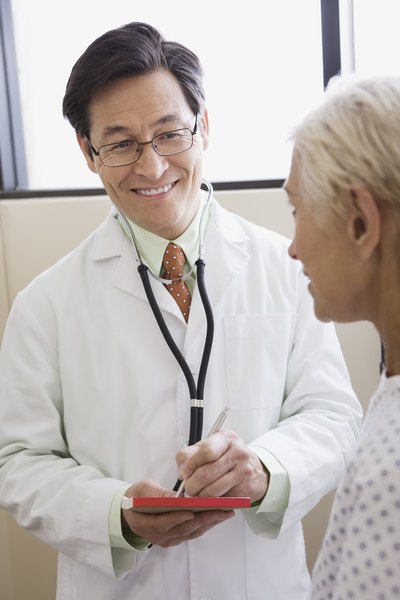 Doctor and patient in examination room