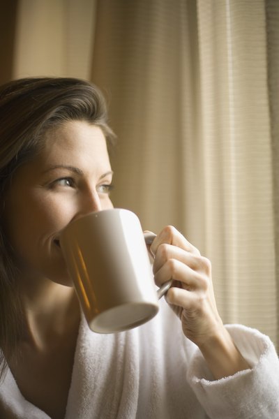 Woman drinking coffee