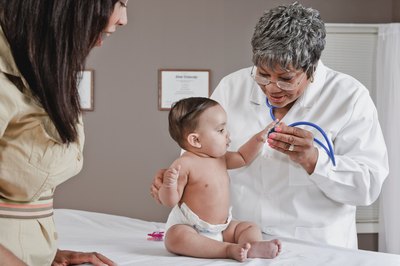 A pediatrician may advise adding a small amount of rice cereal to his bottle in order to thicken the formula or breastmilk.