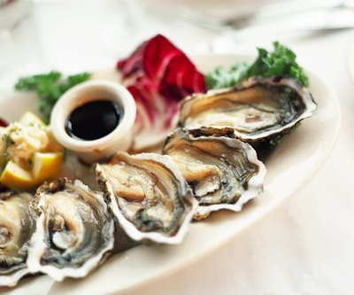 Oysters on a plate