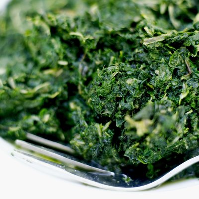 A close up of chopped spinach.
