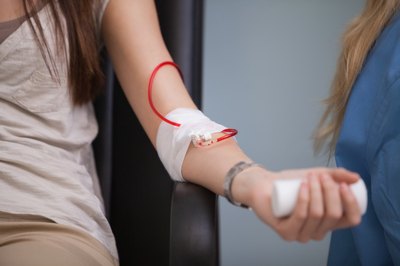 Having blood drawn.