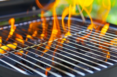 BBQ grill with flames