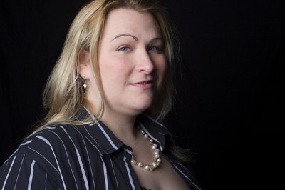 Smiling full figure woman.