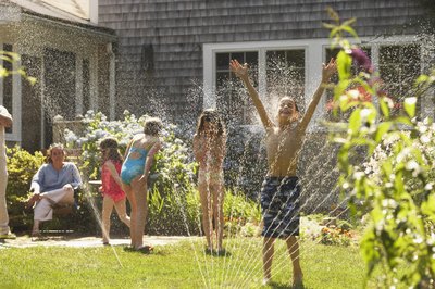 Sprinkler in yard