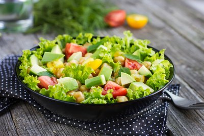 Salad with chopped avocado