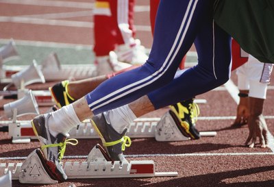 Runners on the starting block