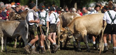 Swiss men in traditional clothing