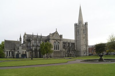 The exterior of St. Patrick's Church in Dublin, Ireland.