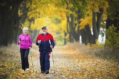 Senoir couple walking